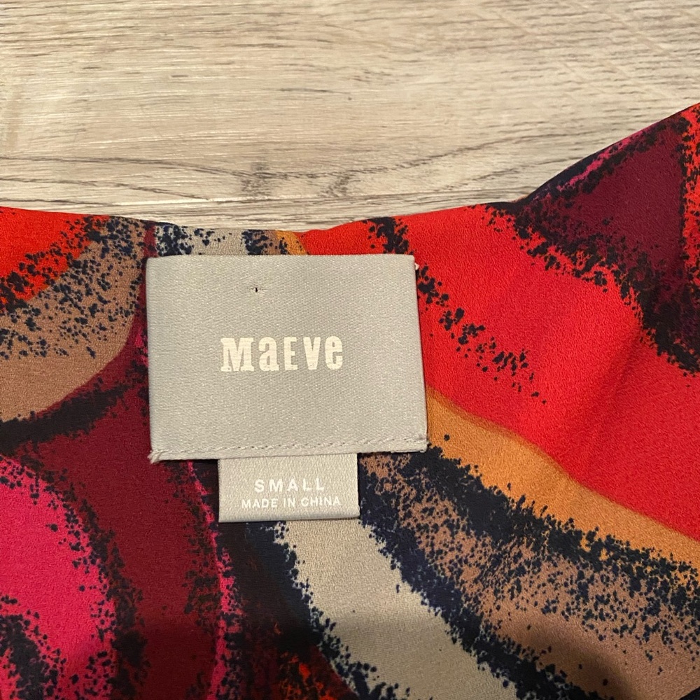 Anthropologie Maeve Shift Dress Print Red Pink Size Small - Picture 5 of 5